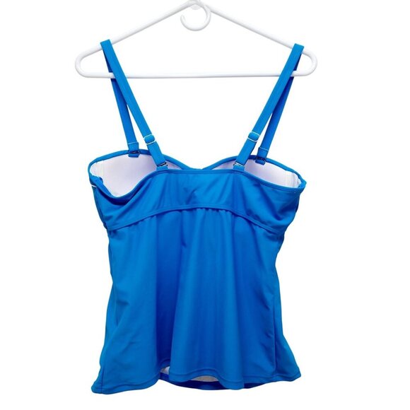 Womens Yonique Blue Tankini Swim Top Adjustable Straps Nylon Size M - Picture 6 of 12